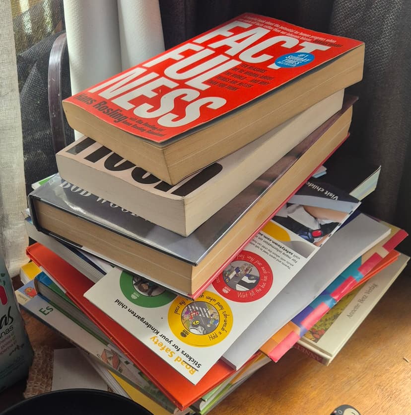 Stack of assorted books
